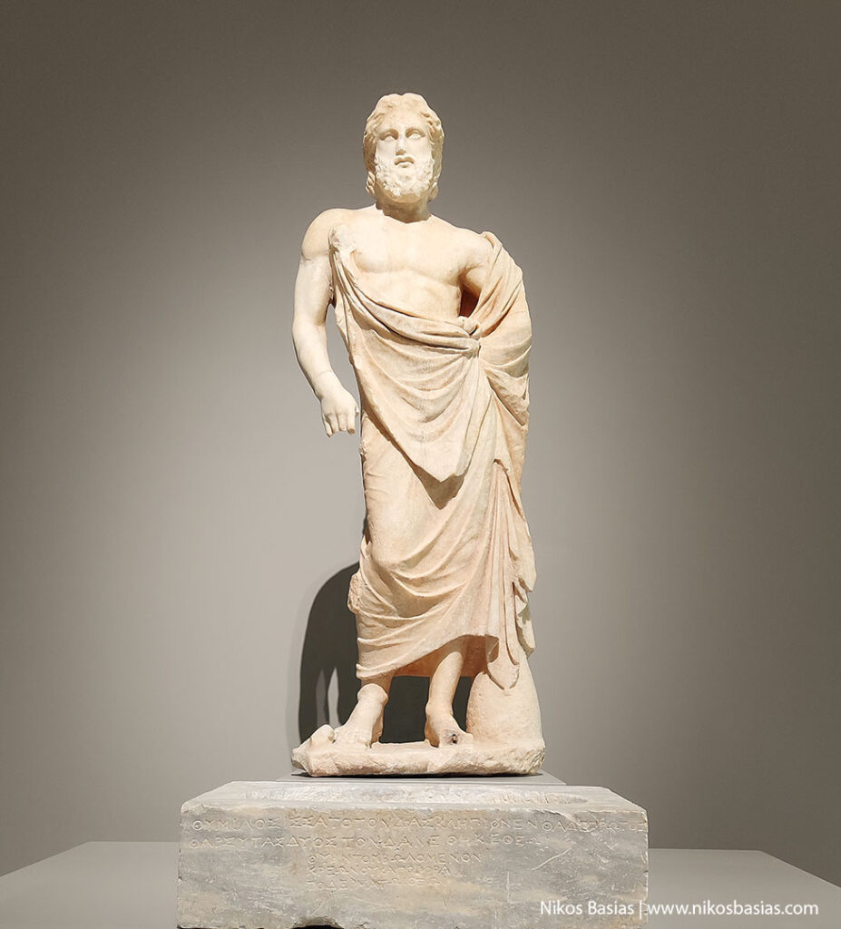 the marble statue of Asclepios